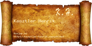 Kesztler Henrik névjegykártya